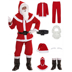 D√©guisement P√®re No√´l complet avec sourcils et barbe homme  