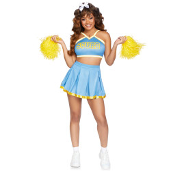 D√©guisement luxe pompom girl bleu ciel femme  