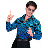 Chemise √† sequins vague bleue homme  