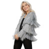 Veste de festival √† franges argent  