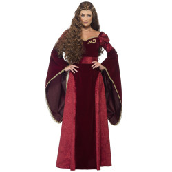 D√©guisement reine m√©di√©vale rouge femme  