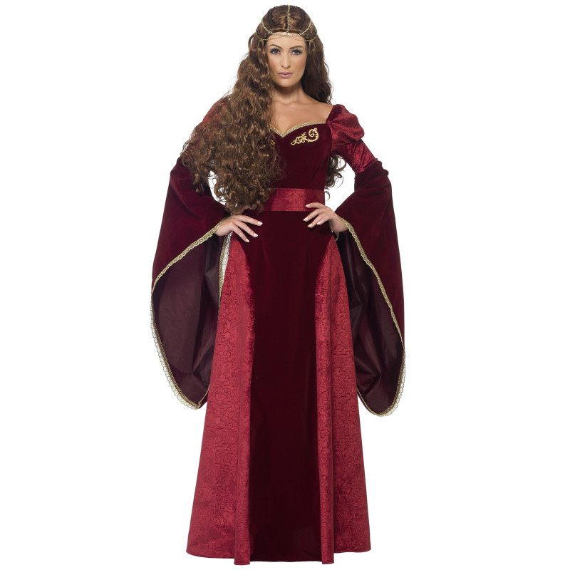 D√©guisement reine m√©di√©vale rouge femme  