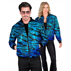 Veste √† sequins vague bleue adulte  