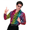 Chemise √† sequins tigr√©e arc en ciel homme  