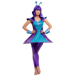 D√©guisement alien bleu et violet femme  