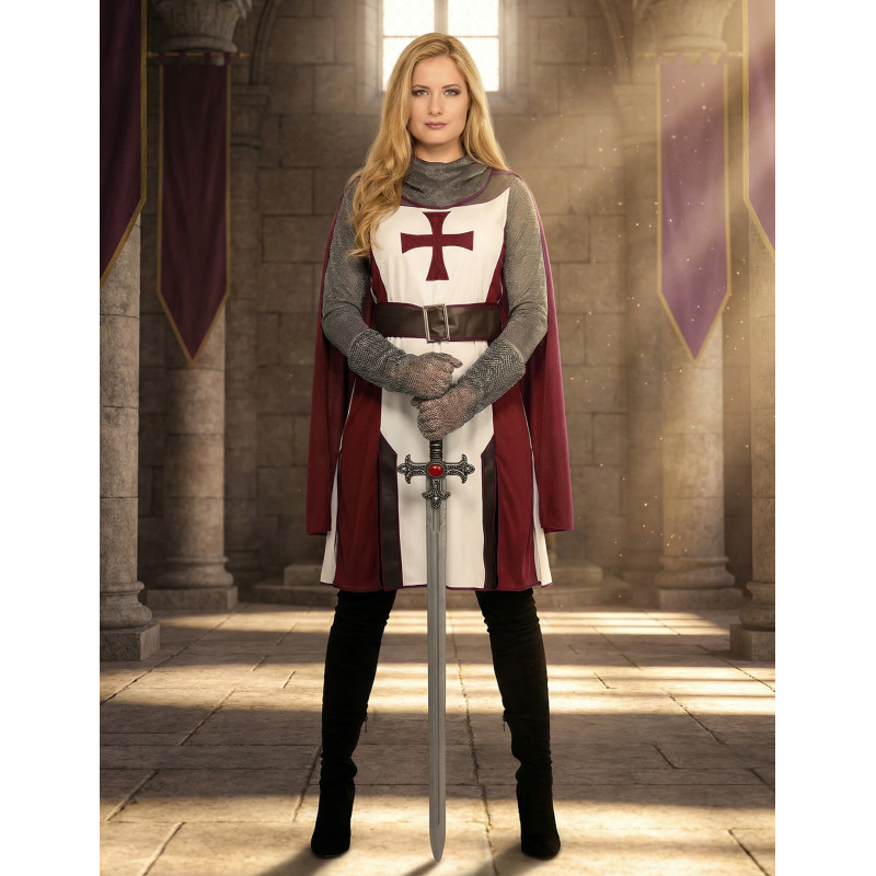 D√©guisement chevalier templier luxe femme  
