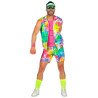 D√©guisement a√©robic tie and dye multicolore fluo homme  