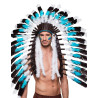 Coiffe grand chef indien bleue adulte  
