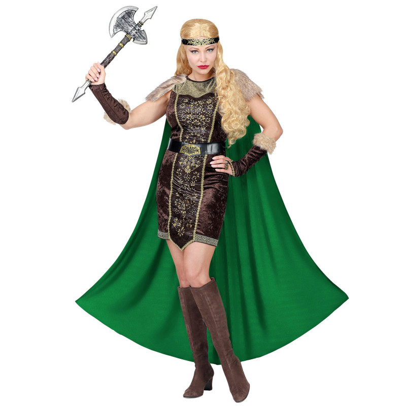 D√©guisement viking fourrure avec cape femme  