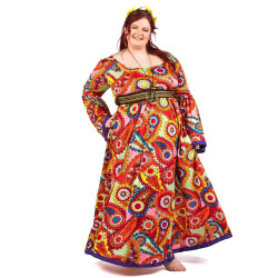 D√©guisement robe hippie grande taille femme  