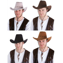 Chapeau de Cowboy Nubuck Adulte - Déguisement Cow Boy Adulte The Duck