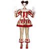 D√©guisement clown terrifiante rouge et blanc femme  