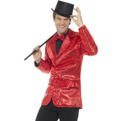 Veste disco rouge √† sequins luxe homme  