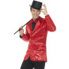 Veste disco rouge √† sequins luxe homme  