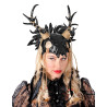Masque chaman vaudou noir √† plumes adulte  