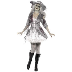 D√©guisement fant√¥me pirate effet satin√© femme Halloween  