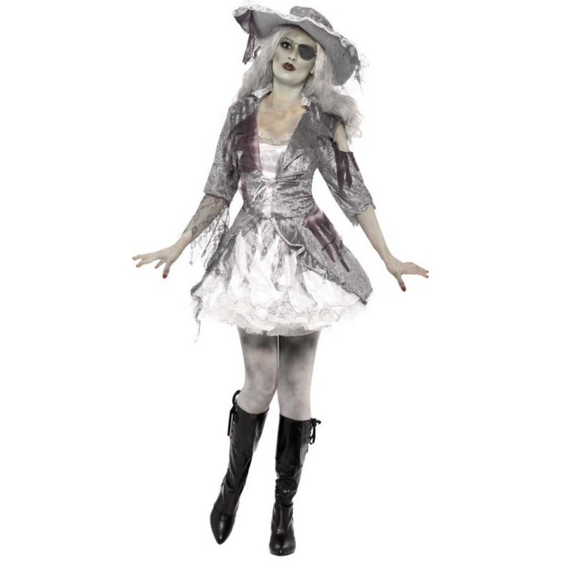 D√©guisement fant√¥me pirate effet satin√© femme Halloween  