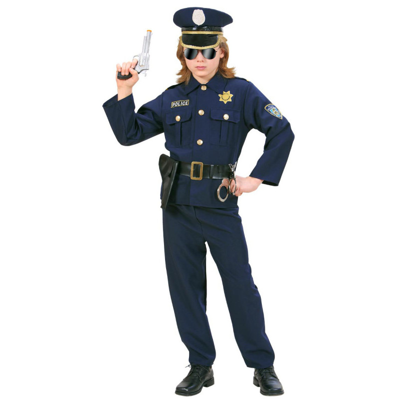 D√©guisement policier bleu marine gar√ßon  