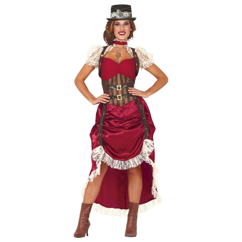 D√©guisement steampunk sexy rouge femme  