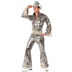 D√©guisement disco argent√© brillant homme  