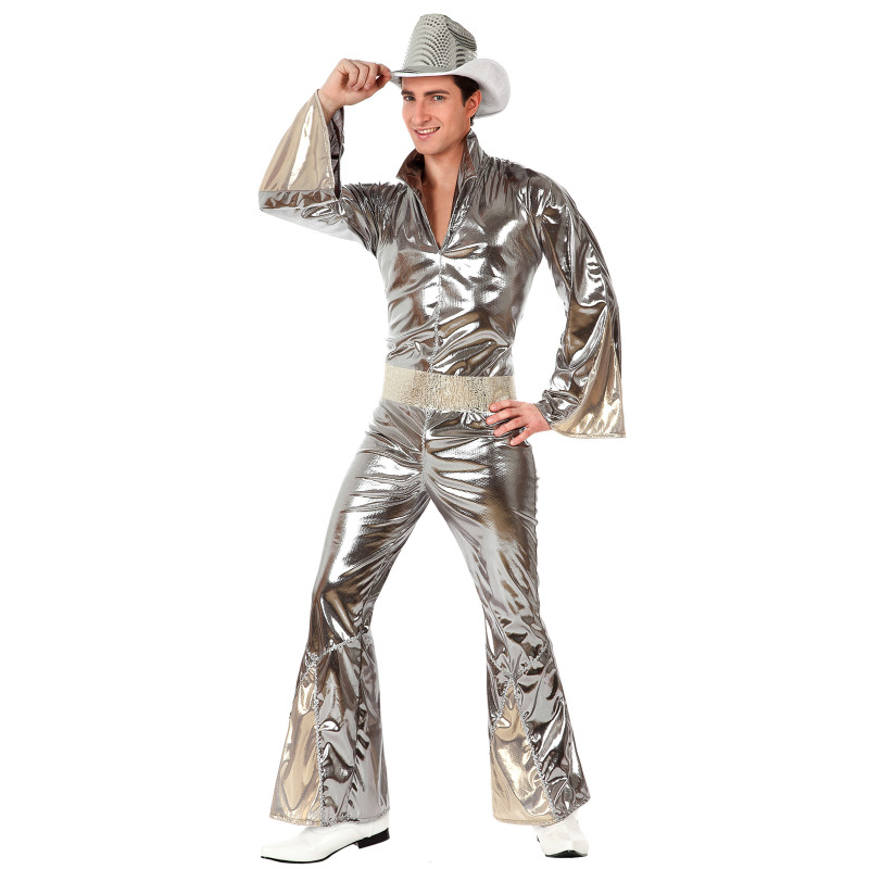 D√©guisement disco argent√© brillant homme  