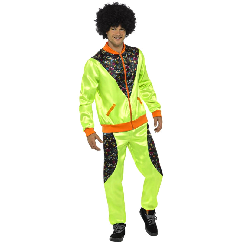 D√©guisement jogging r√©tro vert homme  