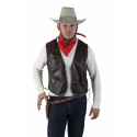 Gilet sans manche en simili cuir Marron Adulte - Costume cow boy - Déguisement cow boy The Duck