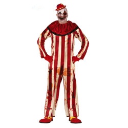 D√©guisement clown terrifiant rouge et blanc homme  