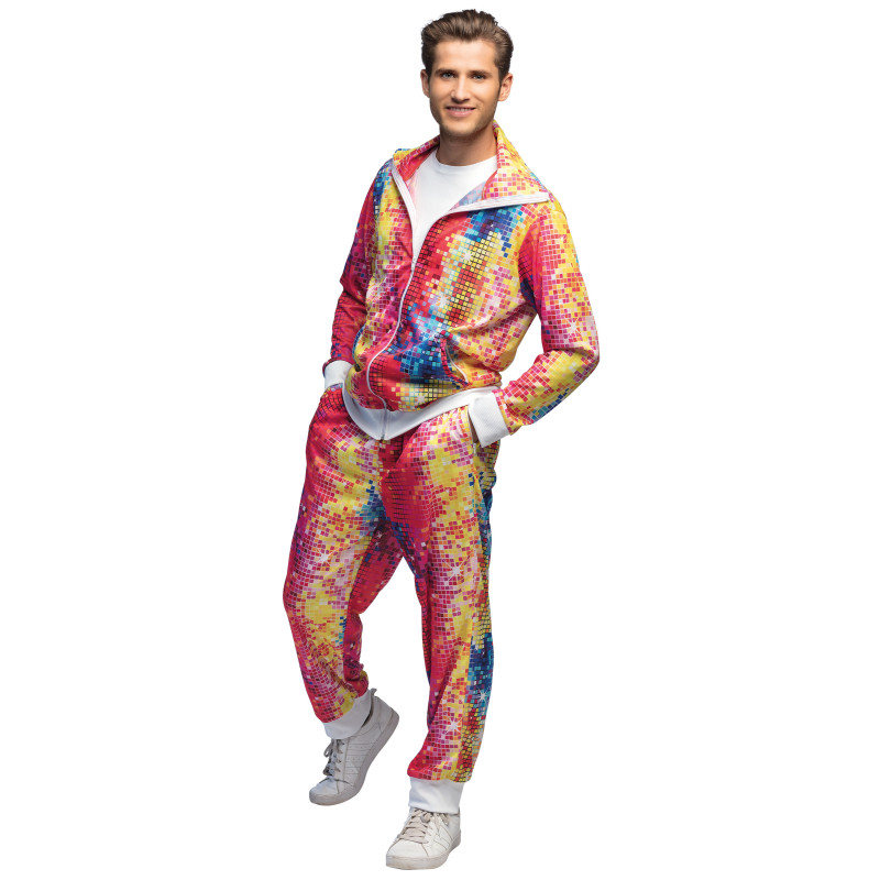 D√©guisement surv√™tement disco color√© homme  