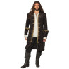 Veste de capitaine pirate noir et or homme  