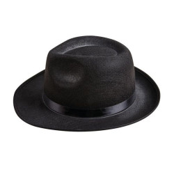 Chapeau Borsalino de Gangster Noir Adulte