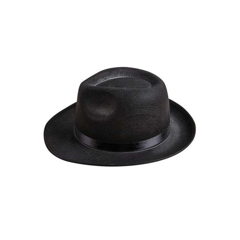 Chapeau Borsalino Noir Gangster Adulte - Costume Chapeau - Déguisement Gangster The Duck