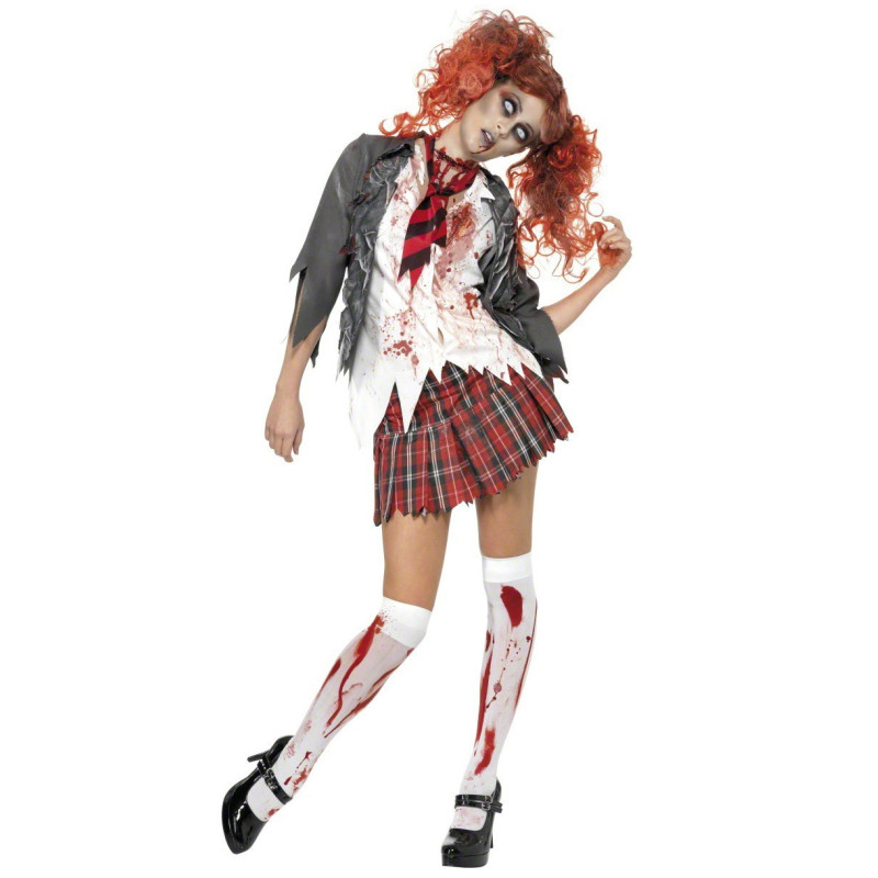 D√©guisement √©coli√®re zombie Halloween femme  
