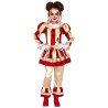 D√©guisement clown terrifiante rouge et blanc fille  
