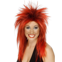 Perruque rock rouge femme  