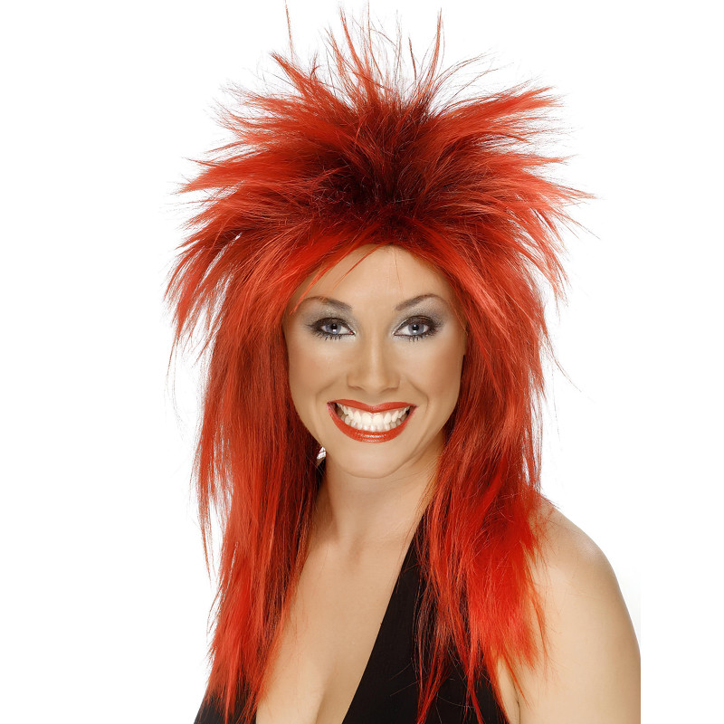 Perruque rock rouge femme  