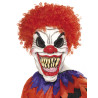 Masque clown cheveux rouges terrifiant adulte Halloween  