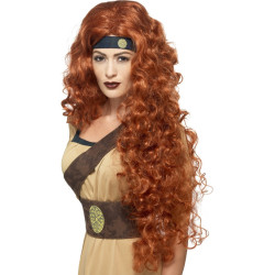 Perruque reine guerri√®re auburn femme  