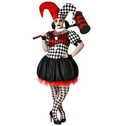 D√©guisement Arlequin effrayant femme grande taille  