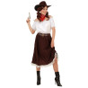 D√©guisement cowgirl blanc et marron femme  