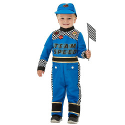 D√©guisement pilote de voiture de course bleu b√©b√©  
