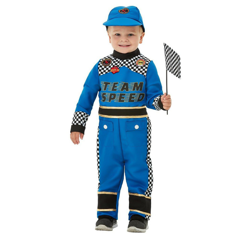 D√©guisement pilote de voiture de course bleu b√©b√©  