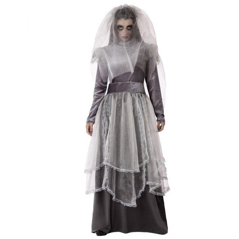 D√©guisement mari√©e fun√®bre grise femme  