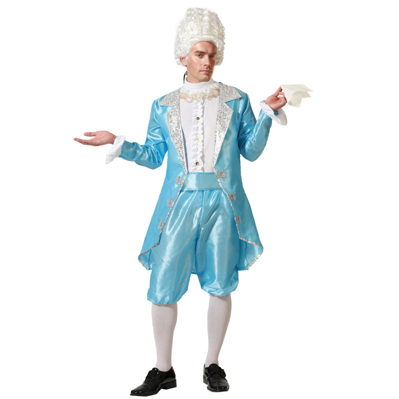 D√©guisement courtisan bleu homme  