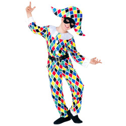D√©guisement arlequin multicolore enfant  