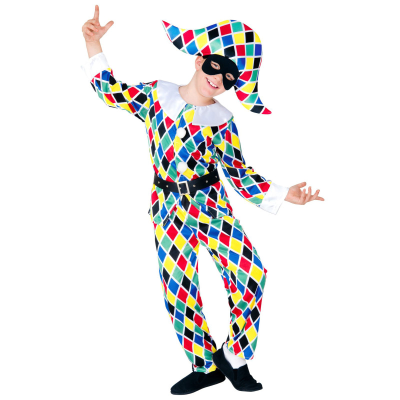 D√©guisement arlequin multicolore enfant  