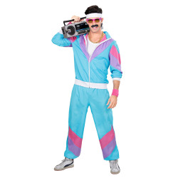D√©guisement jogging 80's turquoise homme  