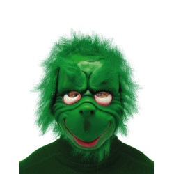 Masque de cr√©ature de No√´l verte grincheuse adulte  