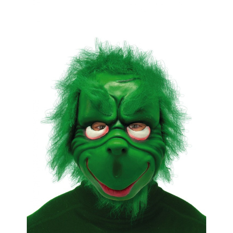 Masque de cr√©ature de No√´l verte grincheuse adulte  