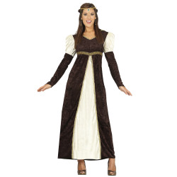 D√©guisement princesse m√©di√©vale marron femme  